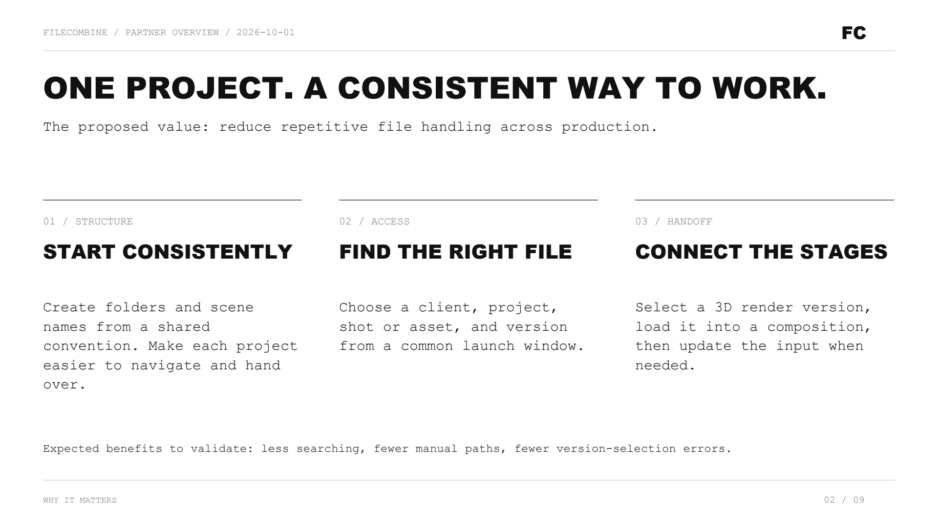Slide 2: One project. A consistent way to work.